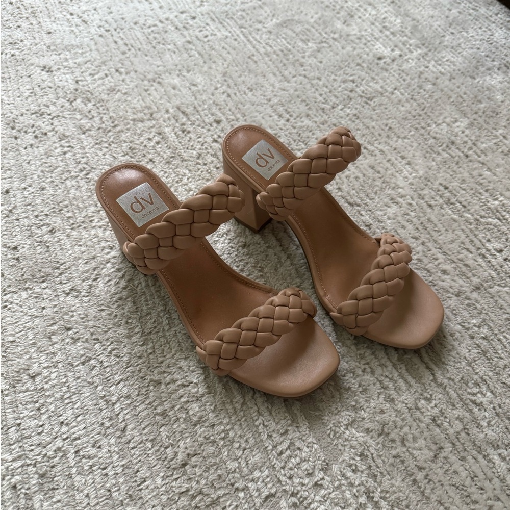 Dolce Vita nude braided heels.